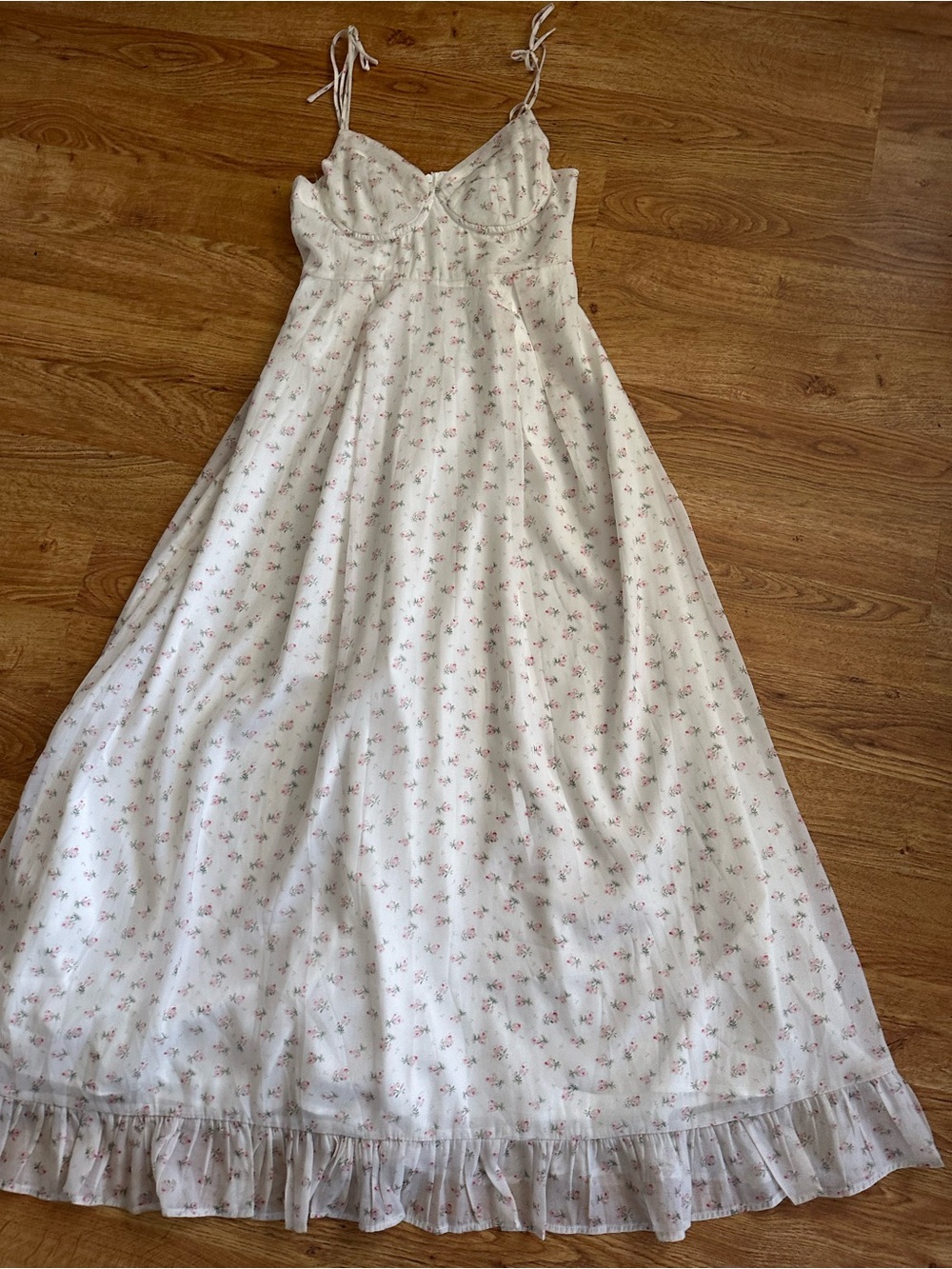 DREAM Sister Jane White Pink Floral Cami Maxi Dress M - Picture 3 of 16